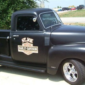 My little "Bowtie" 49' Chevy Harley-Davidson truck