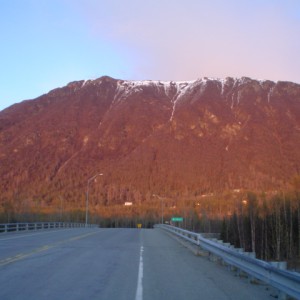 sunset on Eklutna