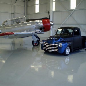 1950 Chevy with a 1942 war bird