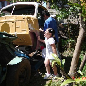 In the beginning with my two daughters helping