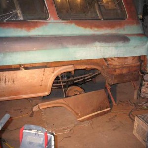 merging the 58 Cameo bedside with the sheet metal from a scavenged 55 Panel
