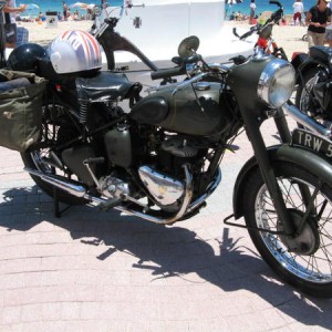 Several antique motorcycles on display as well.