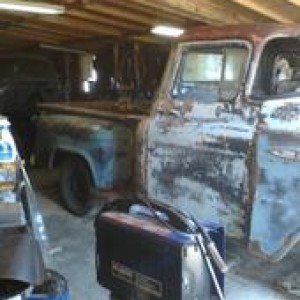 my 1957 chevy step side aint restored this one yet .