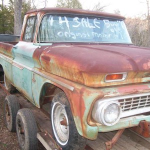 Fresh from a fellers yard( note that the window is wrong, 63 not 64, original motor-i think not, it's a 250 from a 68 chevy) but I love it anyway