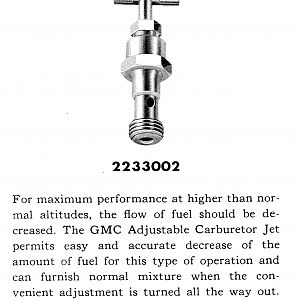 Adjustable Main Jet