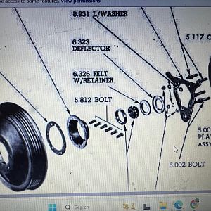 FRONT END BEARING JOB - PARTS LIST - Deflector And Felt W Retainer