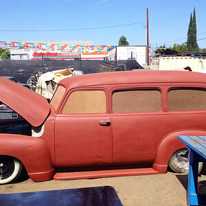 All LA'd out in epoxy, windows blocked in for shipping back to UK